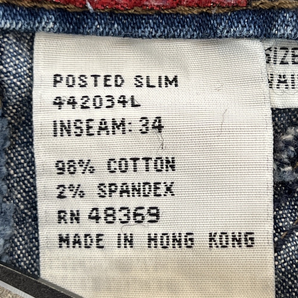 90s Vintage High Rise Posted Jeans 3/4 27X32 Medium Wash Slim Smooth Back - Picture 10 of 16